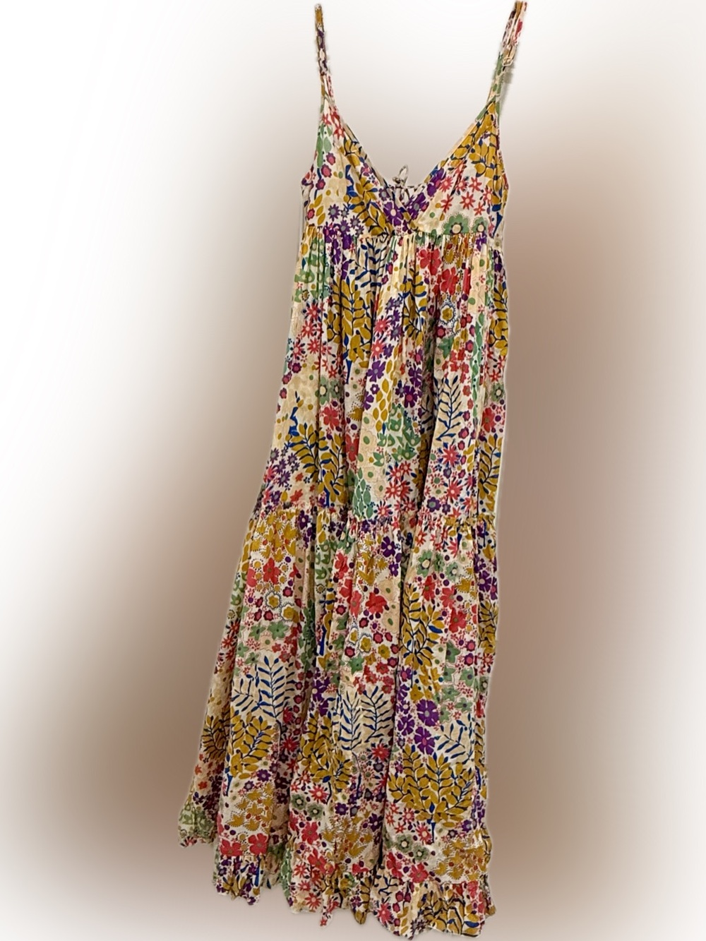 Akualani Womens Floral Tiered Sundress - Multicolor - medium